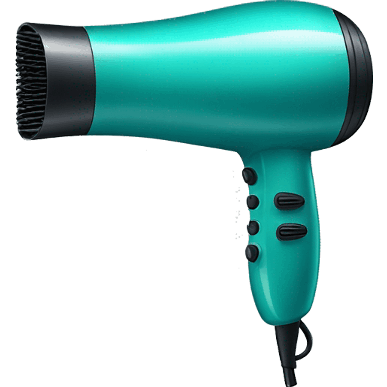 Realistic isolated teal hair dryer emoji