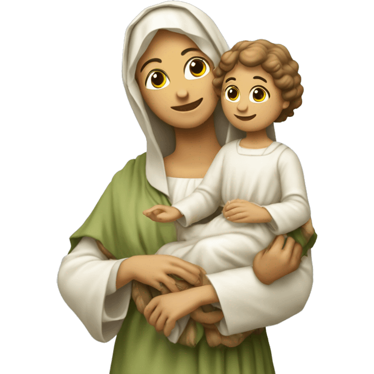 Vergine Maria con Gesù bambino in braccio  emoji