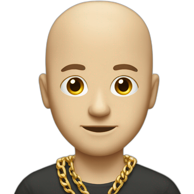 white italian guy with bald head and $ sign gold chain emoji