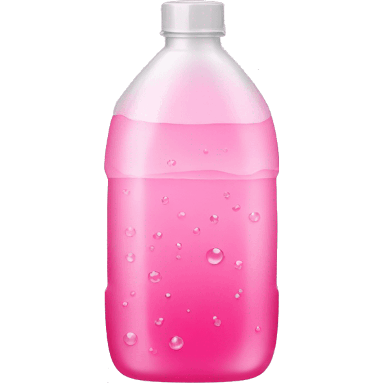 plastic bottle with crystaline pink liquid emoji