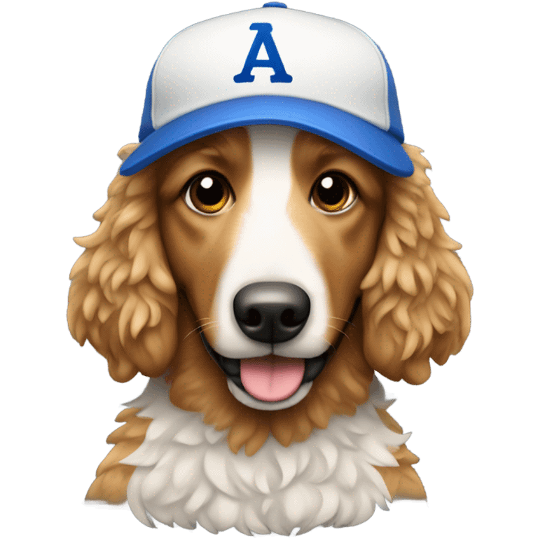 Aussie Doodle in a baseball hat emoji