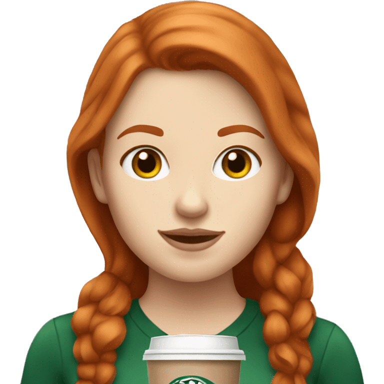 Redhead white girl drinking starbucks emoji