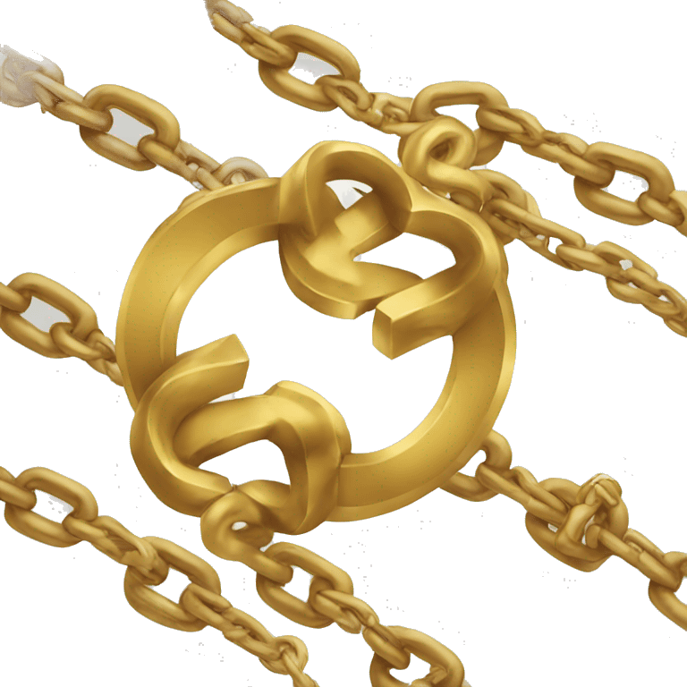 A gold chain breaking  emoji