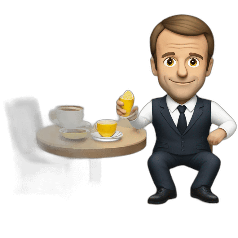 Emmanuel Macron with thé Simpson style emoji