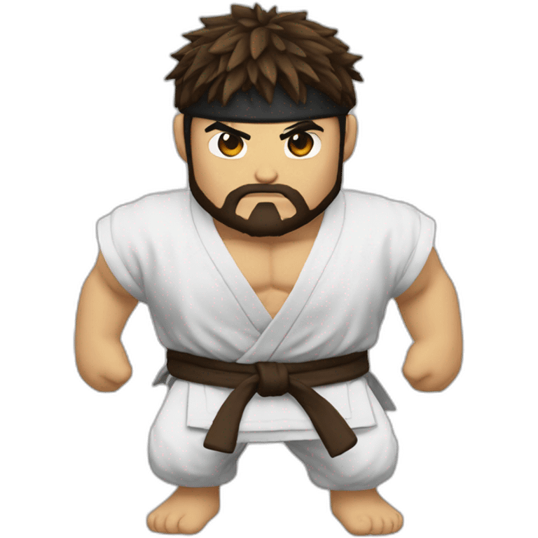 ryu street fighter blue eyes with beard emoji