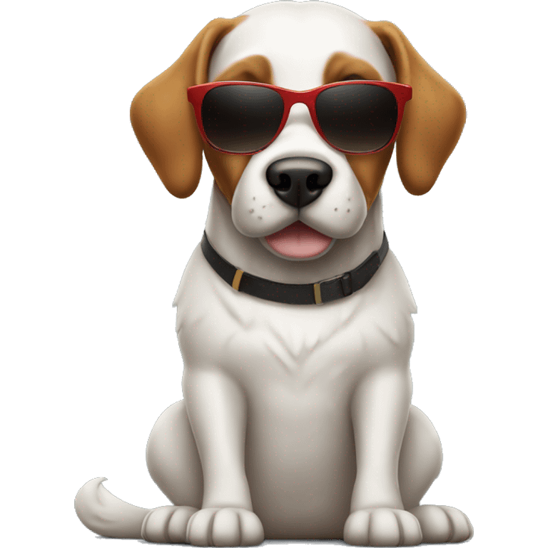 Canes dog with sunglasses sitting  emoji