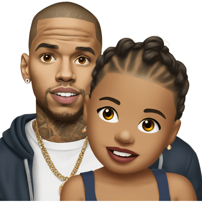 Hyper Realistic Chris Brown with daughter Royalty emoji