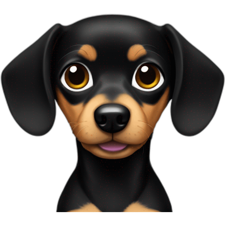 Chiweenie black emoji