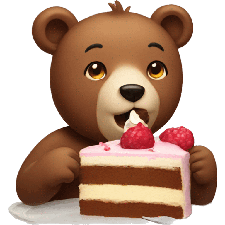 Bear eating cake  emoji