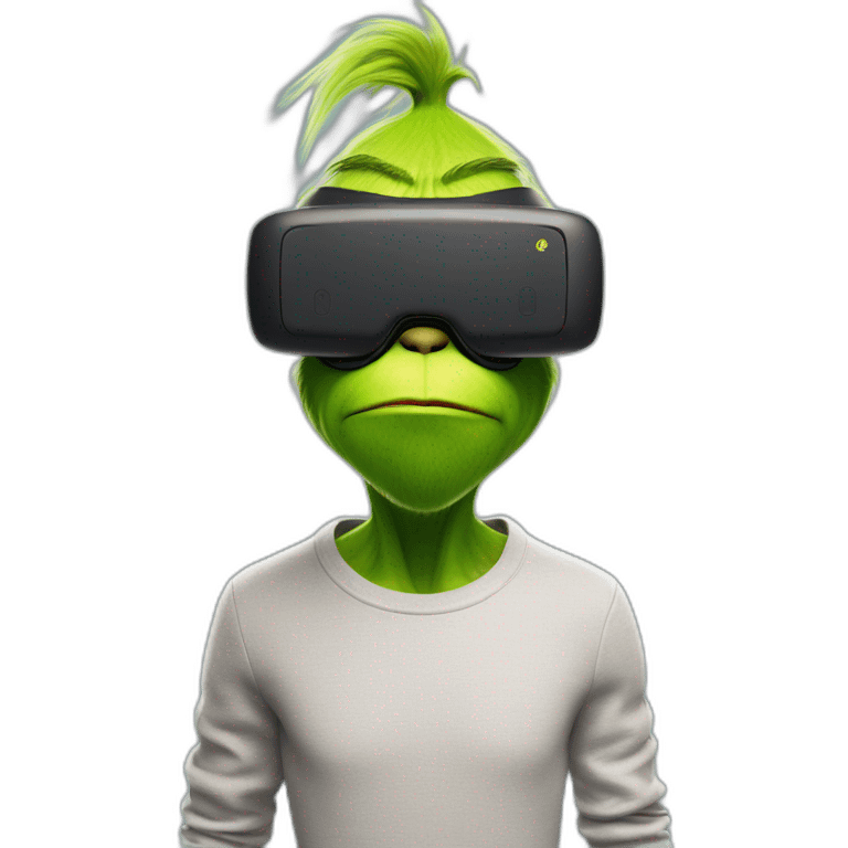 Grinch in vr headset full body emoji