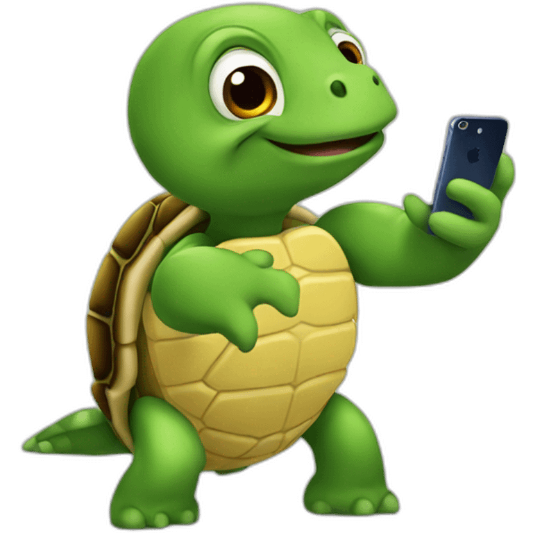 turtle with Iphone emoji