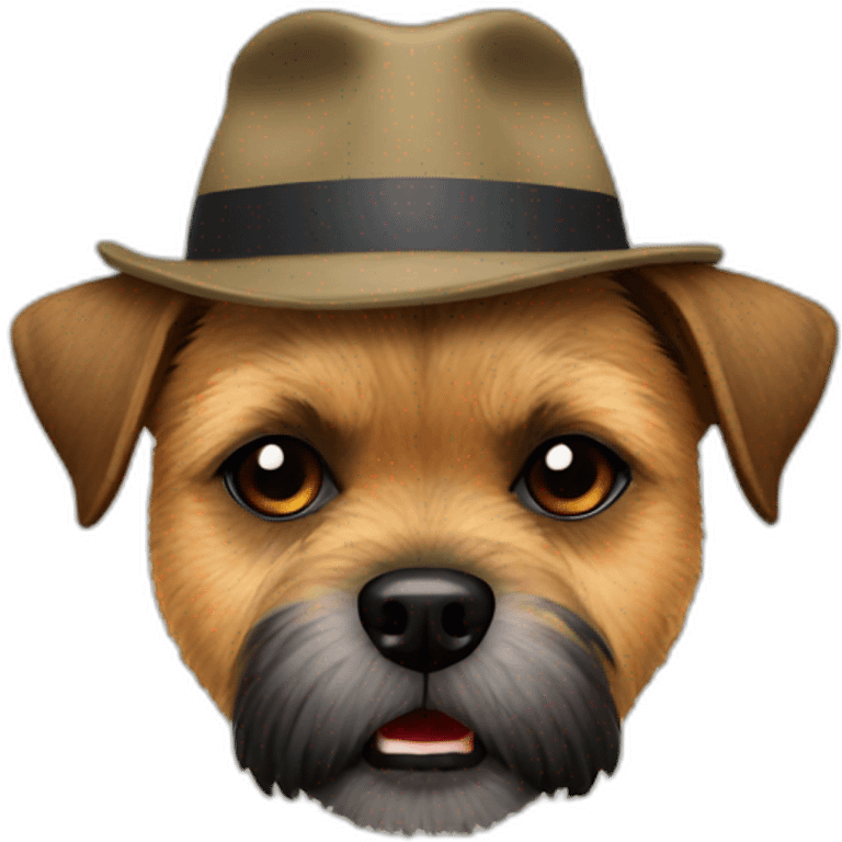 Border terrier with hat angry emoji