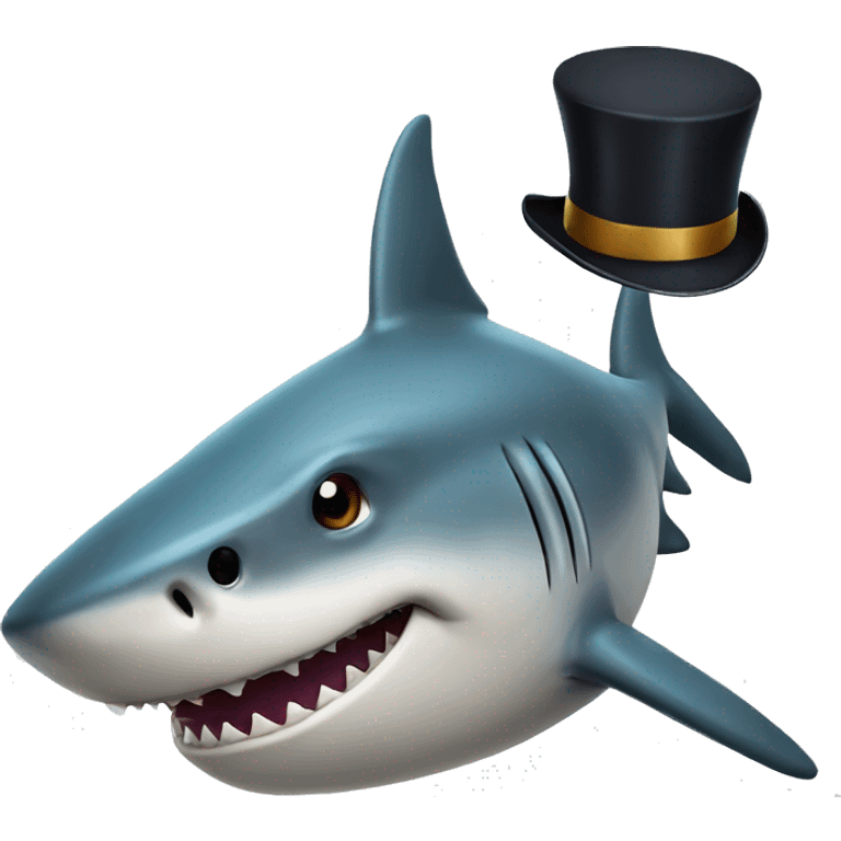 Shark with a tophat emoji