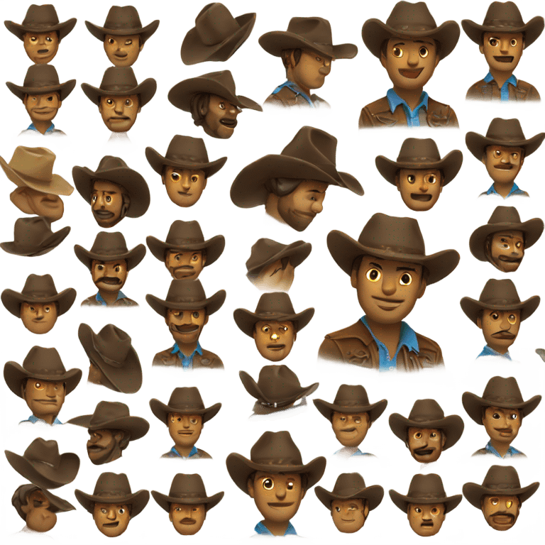 full cowboy emojis with western hat emoji