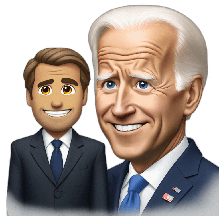 Joe Biden with Emanuel Macron emoji