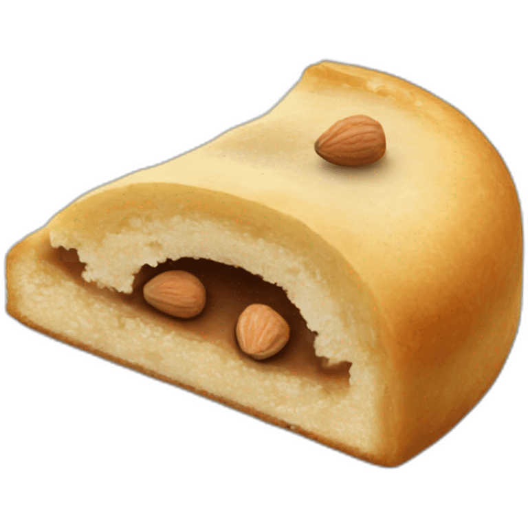 It is a sweet pastry in half-moon shape, filled with ground almonds, hazelnuts, or walnuts, and sugar emoji