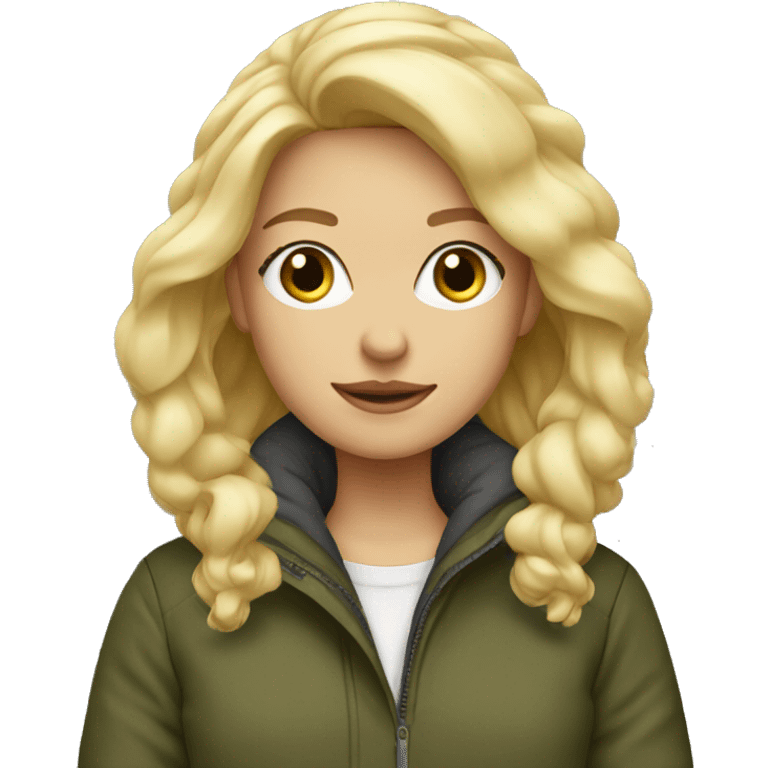 fake blonde girl wearing a parka  emoji