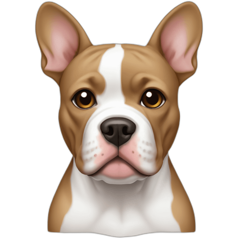 Light brown and white Pitbull French bulldog mix emoji