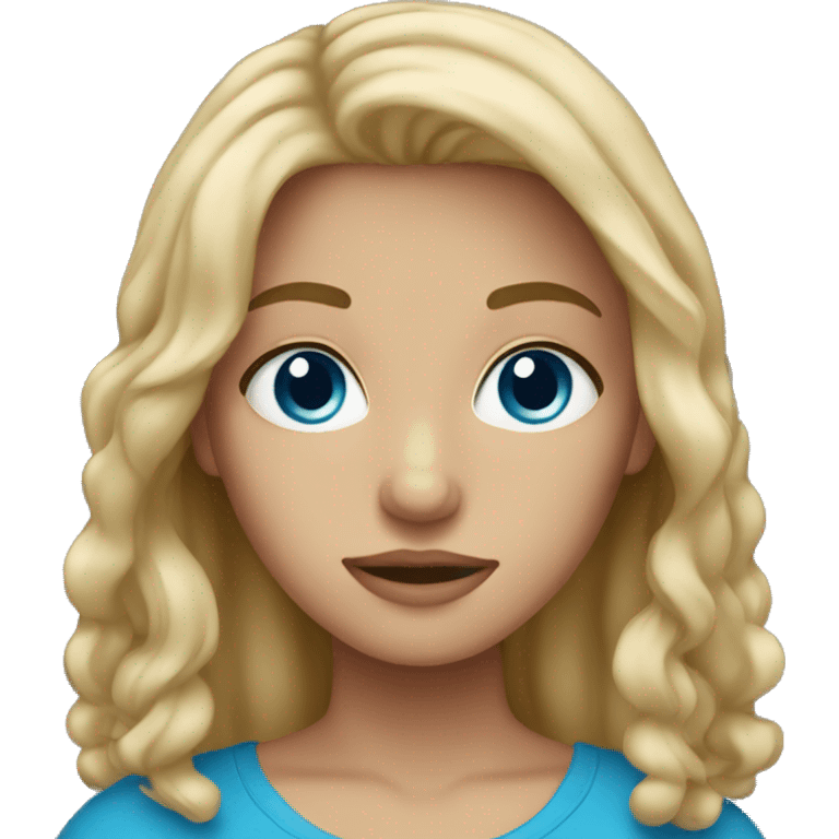 Dark blonde girl with blue eyes emoji