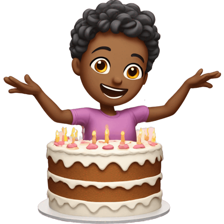 Dancing birthday cake emoji