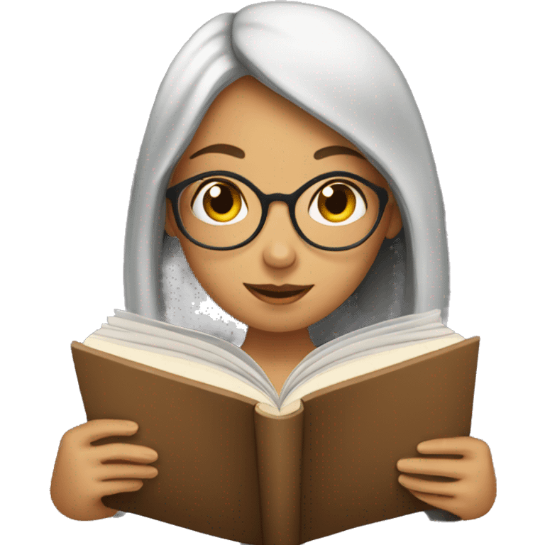 girl reading a book emoji