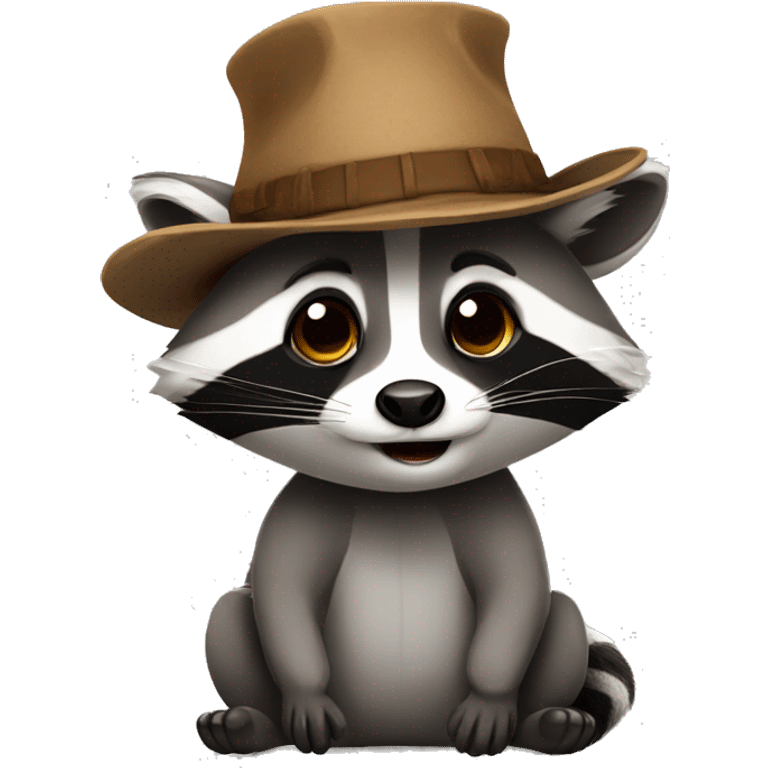 Raccoon with hat emoji