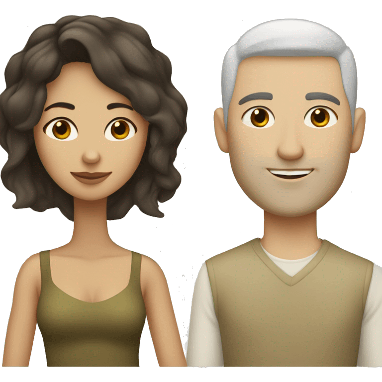 olive skin woman and pale skin man emoji