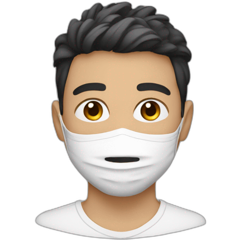 A beautiful Algerian YouTuber boy wearing a mask emoji