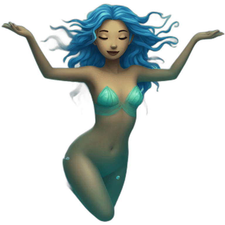 Mystical water nymph swimming  emoji