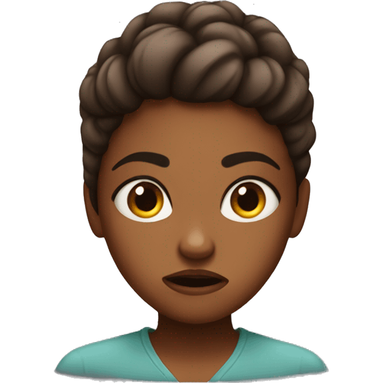 Angry girl brown skin  emoji