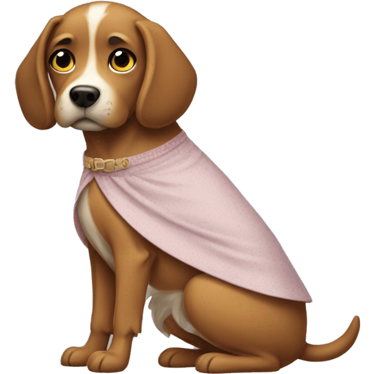 Dog wering skirt emoji