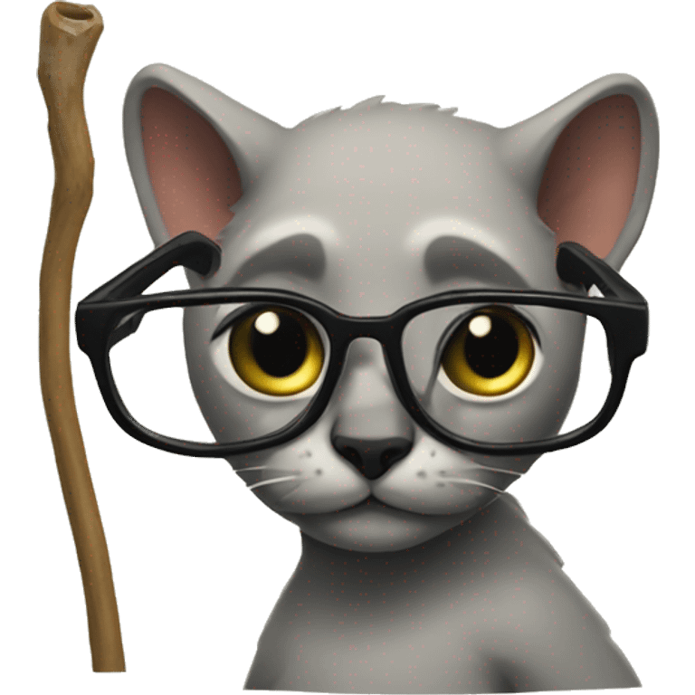 merkat with glasses and a stick  emoji