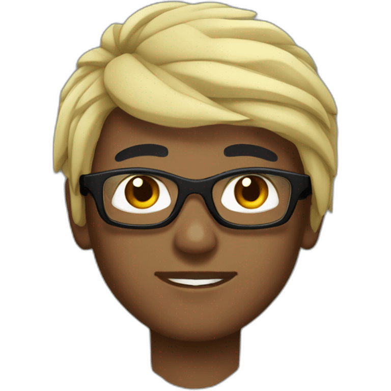 Boy Sri lankan MMA fighter with glases black and lisse hair emoji