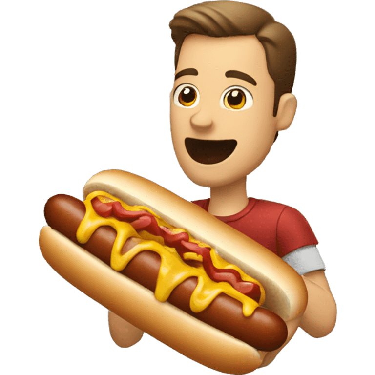 a man eating hotdogs emoji