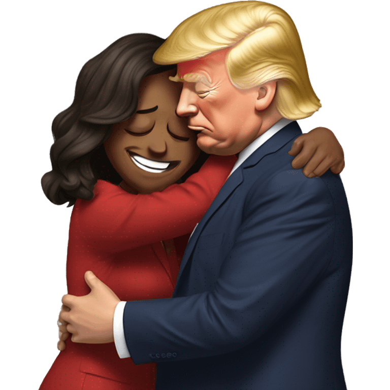 trump hugging crying kamala  emoji