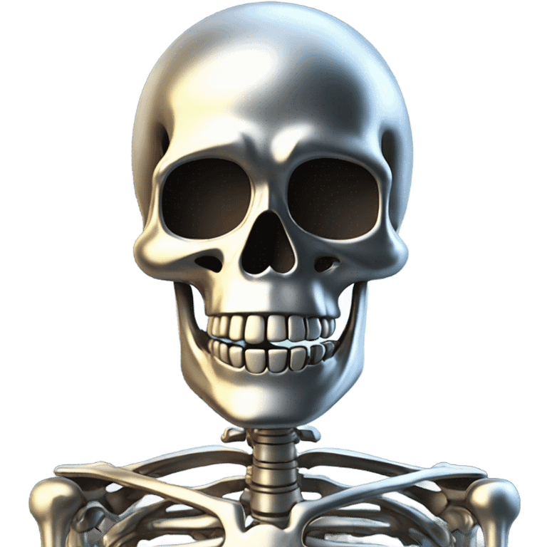 skeleton made out of chrome emoji