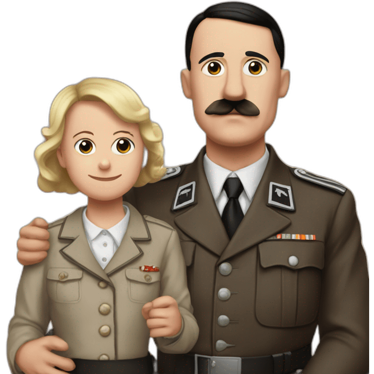 Hitler et sa mère leve la main au ciel emoji