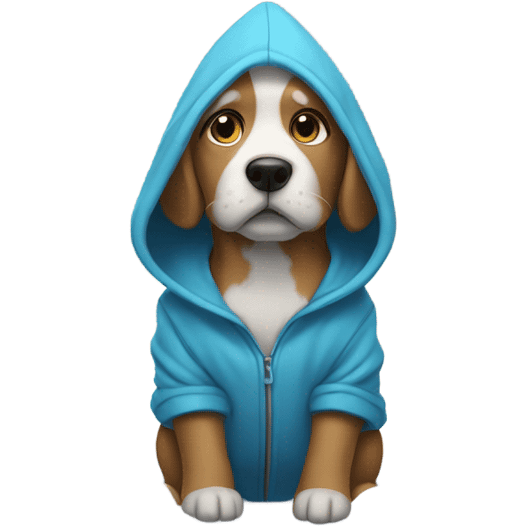 dog wearing a hoodie in the snow emoji