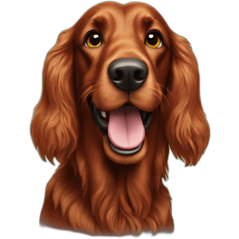 Happy irish setter dog emoji