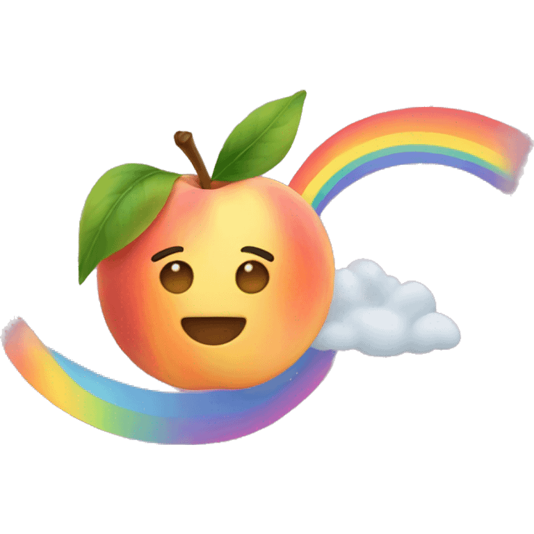 Peaches with rainbows  emoji