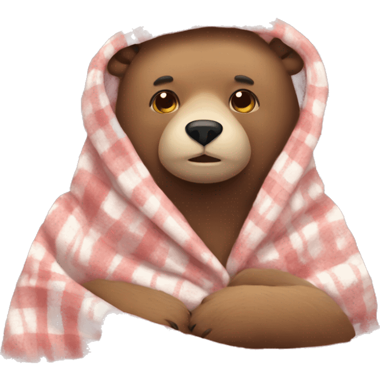 bear cozy in blanket emoji