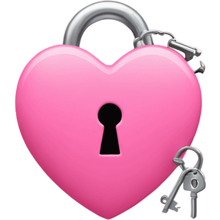 pink heart-shaped lock and key emoji