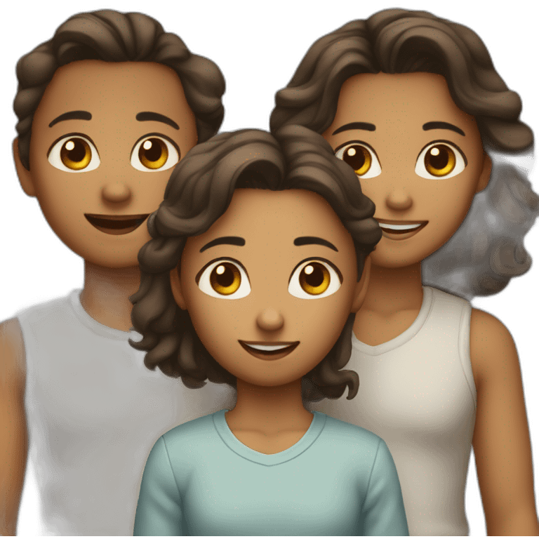 three siblings one girl 2 boys emoji