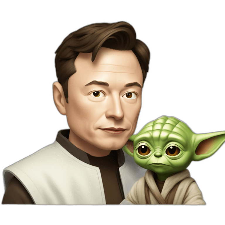 Elon Musk qui dort avec Yoda emoji