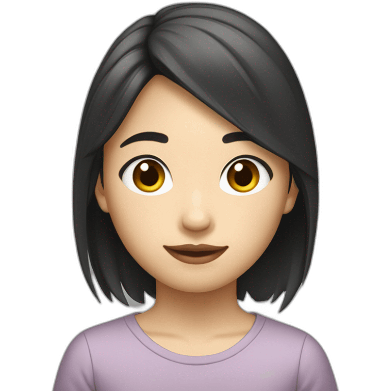 Adolescente asiatique cheveux noirs peau claire emoji