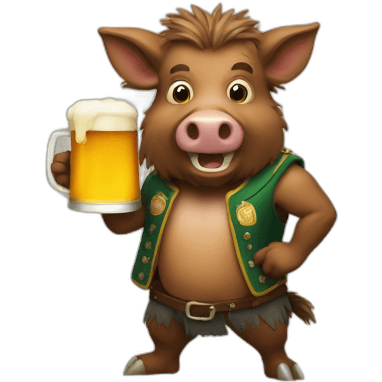 boar with beer emoji