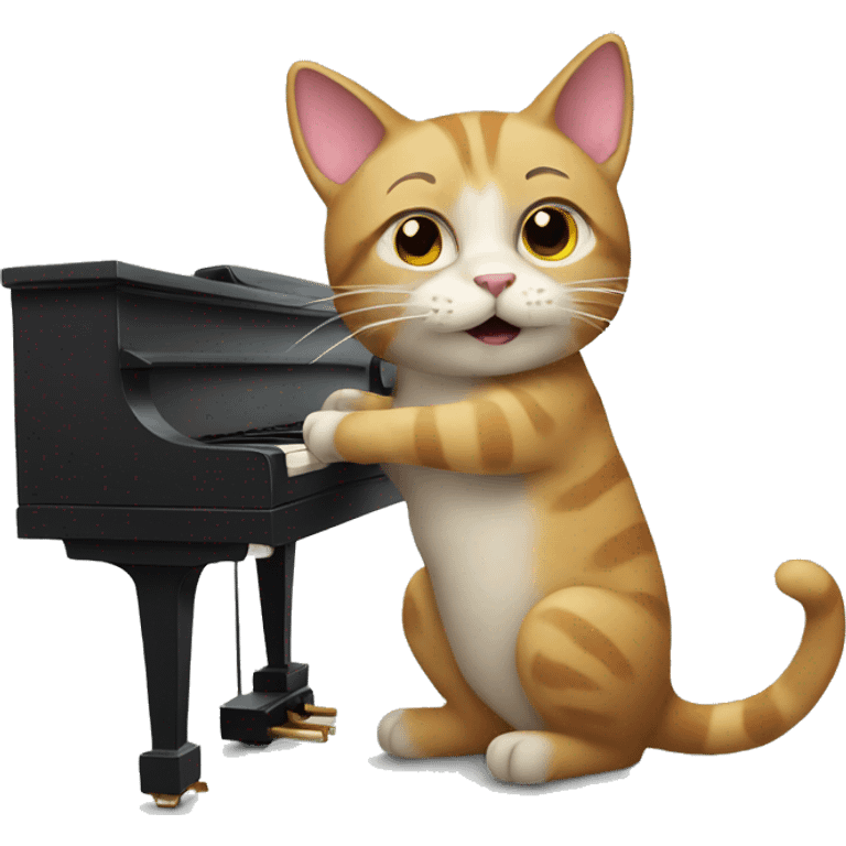 cat playing piano emoji