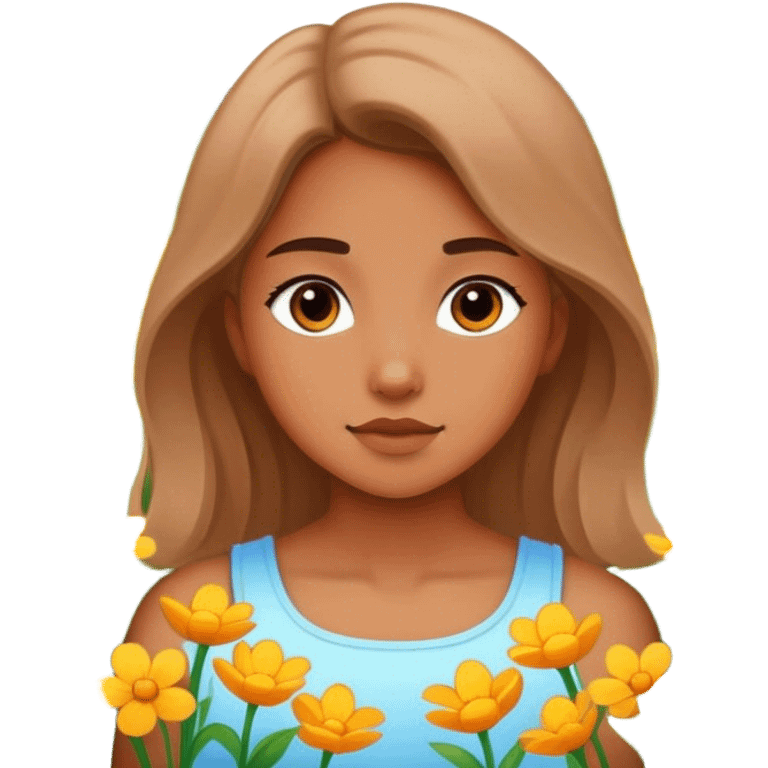 girl in Spring flowes emoji