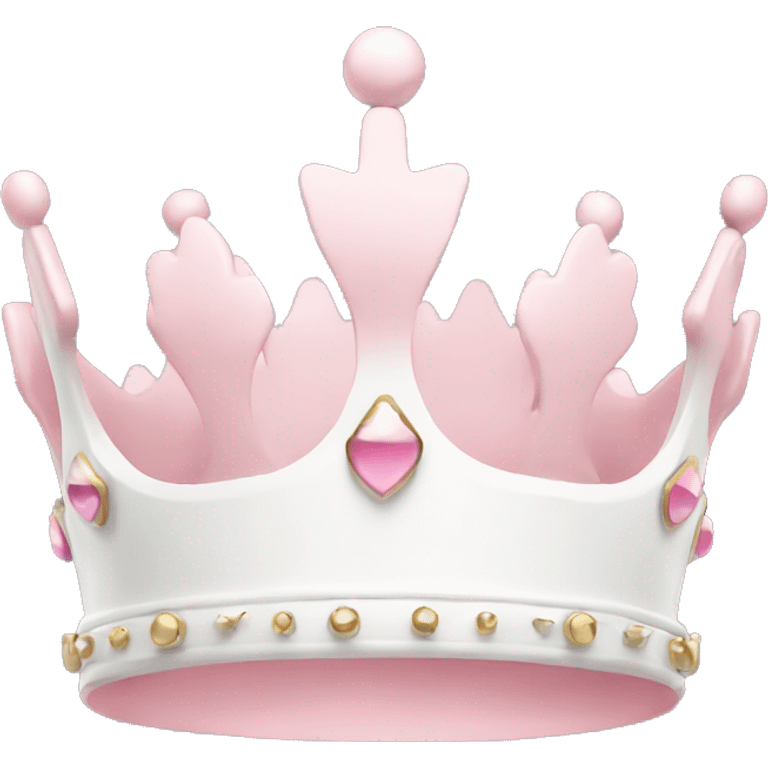 White and pastel pink crown emoji