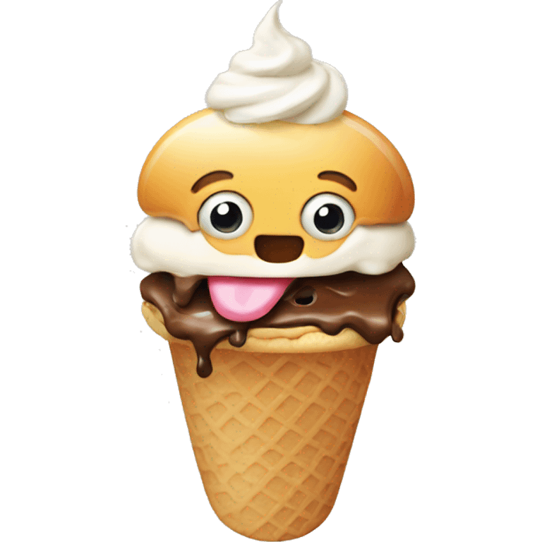 Ice cream eating burgers emoji